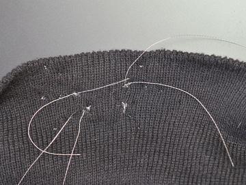 going back to the first, making a sort of square that results in the thread tails being in the same