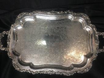 Silver Items Rectangular Footed Serving Tray