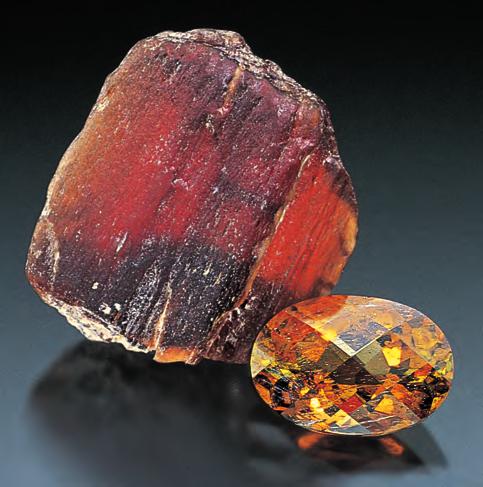 dark brown spinel, but transparent material is very rare, yielding faceted stones of less than 1 ct.