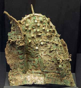 (bottom left) Gilt-bronze cap. Three Kingdoms period (Baekje), 5 th century.