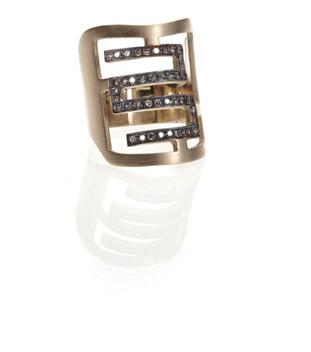 meander ring gold 18 kt with diamonds