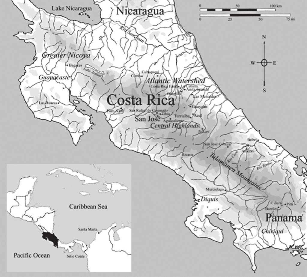 The Charlie Chaplin Silhouette Figural Theme: A Pan-Middle American... 11 Figure 1: Archaeological regions of Costa Rica. Map courtesy of John Hoopes.