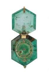 The Emerald Watch Technique and process: The cutter has followed the natural prismatic structure of the crystal, and the angles of the facets help to maximize the play of light within the