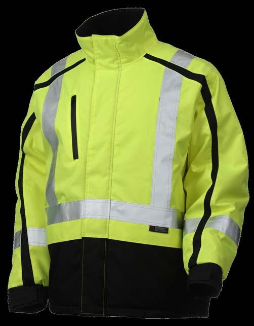 33 xj061 WATERPROOF/ BREATHABLE INSULATED TWO-TONE JACKET stylishly visible The Work King Safety Crossover Waterproof / Breathable Insulated Two-Tone Jacket is