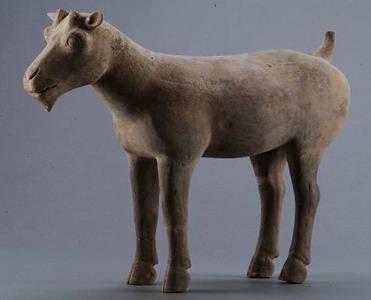 141. Inventory number: YG1871 Object title: Painted figure of a goat Dimensions: Length 38.5cm; Height 28.3cm; Width 12.
