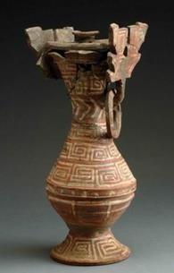 69. Inventory number: 86LBM32:3 Object title: Painted hu (vessel) with double ears. Dimensions: Height 33.5cm; Base 11.