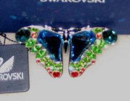 Brooch Butterfly Alamazora, turquoise Swarovski code