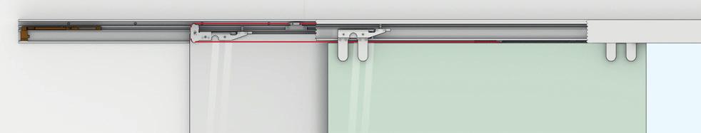 And with 10 mm glass thickness, for example, it requires a distance of less than 25 mm both between the two sliding sashes and between the second sliding sash and the wall or sidelight.