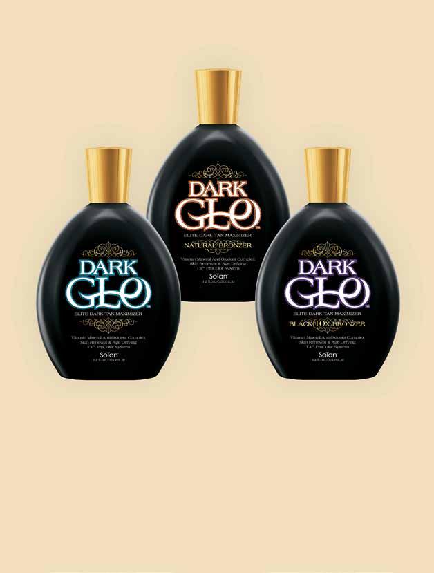 DARK GLO sun collection Dark Glo utilizes our T3 ProColor Complex, a proprietary blend of Elite Dark Tan Maximizers, helping to aggressively increase melanin production during UV exposure for a
