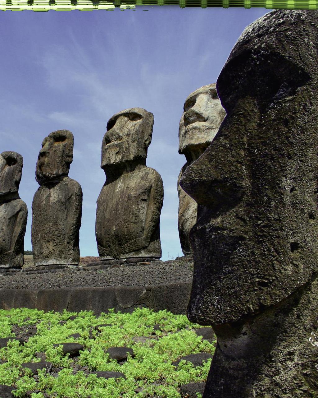 ...Hundreds of gigantic stone figures stood in rows along the cliffs. How Strange.