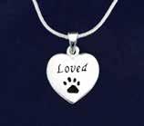 Animal Cause Necklaces Loved Heart Paw Necklace.