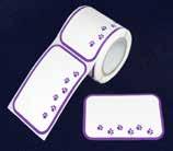5 inch stickers have a purple paw print pattern and are perfect for using as name