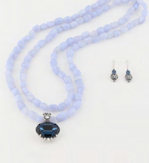M Montana oody Blues & Blue Shade Swarovski Crystal bring a romantic feel; a welcome addition to the Mojo & Charmed collection sets Credence Necklace N1884 Contemporaty blue lace agate semi-precious