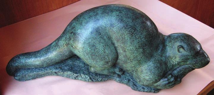 BRONZE Otter, bronze,