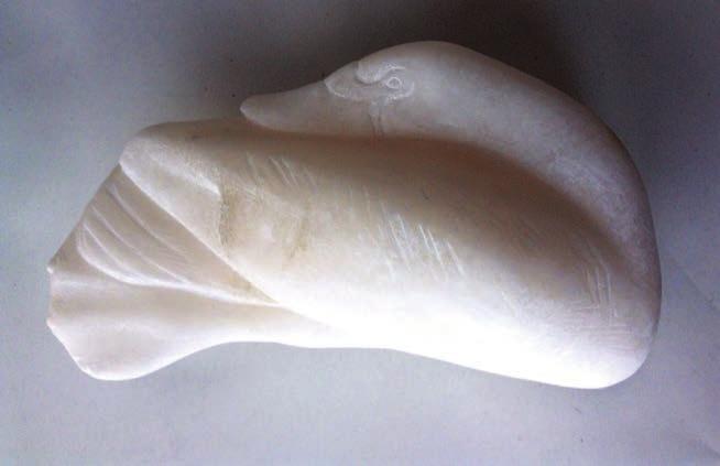 MEMORY STONES Artic Goose, White English Alabaster, 19 x 10 x 8 cms I was striving to make a