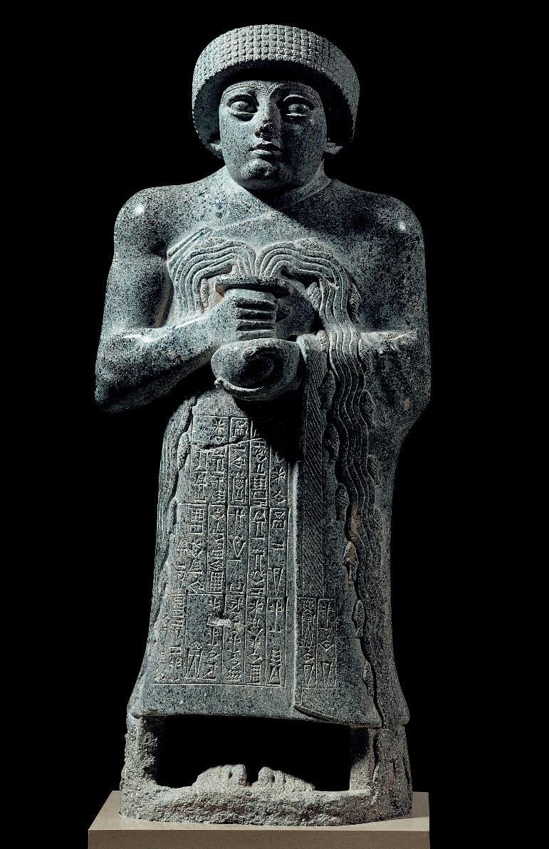 2-16A Gudea holding an overflowing water jar, from the temple of Geshtinanna,