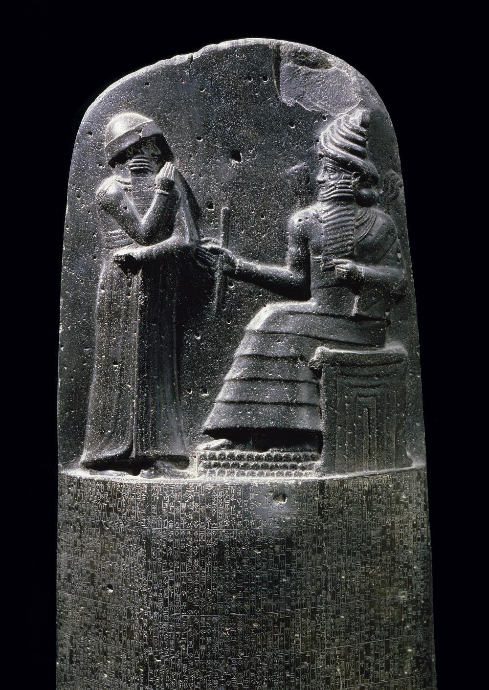 Figure 2-1 Hammurabi and Shamash, detail of the stele of