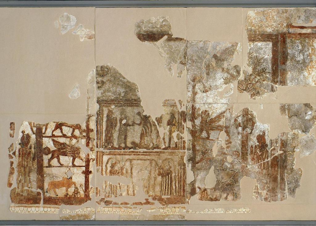 2-17A Investiture of Zimri-Lim, mural painting from court 106 of the