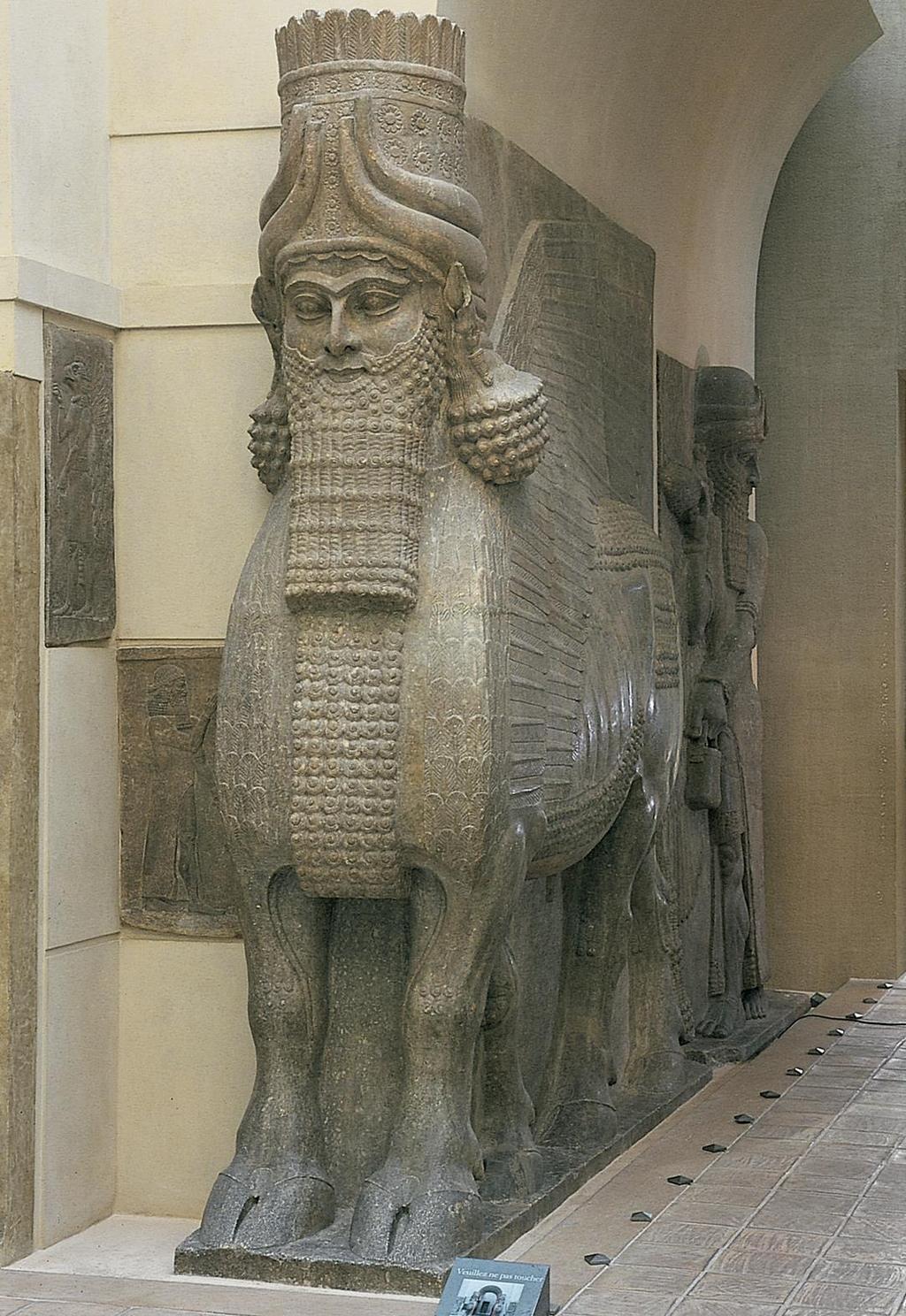 Figure 2-21 Lamassu (winged, human-headed bull), from the citadel of Sargon II, Dur