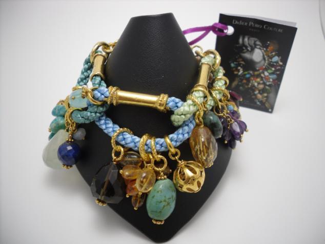 Bracelet #DP_0560 24 carat gold plated charms, Hematite,