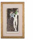 1023 Marc Chagall Le pientre et color lithograph (Russian/French, 1887-1985) Le pietre et son Double, color lithograph from the publication Derriere le Miroir by Aime Maeght Unsigned Sight size: 12