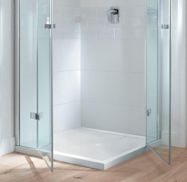 SHOWER TRAY COLOURS * 01 White Alpin 96 Star White 41 Edelweiss The Architectura MetalRim shower trays are ultra-fl at, rimless and made of premium acrylic.