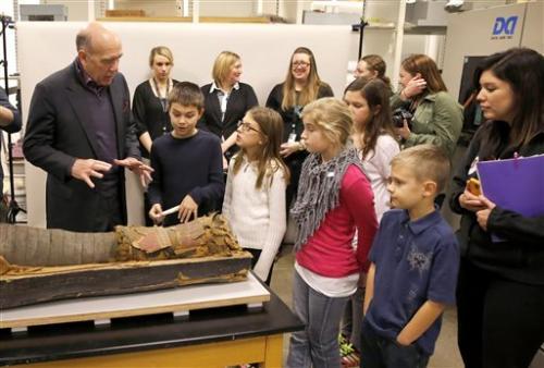 Brown, Regenstein Conservator at the Field Museum describes the conservation process that will be given to the coffin and mummified body of Minirdis, a 14-year-old Egyptian boy who was the son of a