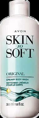 Avon Skin So Soft, Original Creamy Body Wash Size: 11.8 fl. oz. The Skin So Soft Original Creamy Body Wash will surround your skin in nourishing softness.