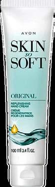 Avon Skin So Soft, Original Replenishing Hand Cream Size: 3.4 fl. oz. The Skin So Soft Original Replenishing Hand Cream made with Jojoba Oil.
