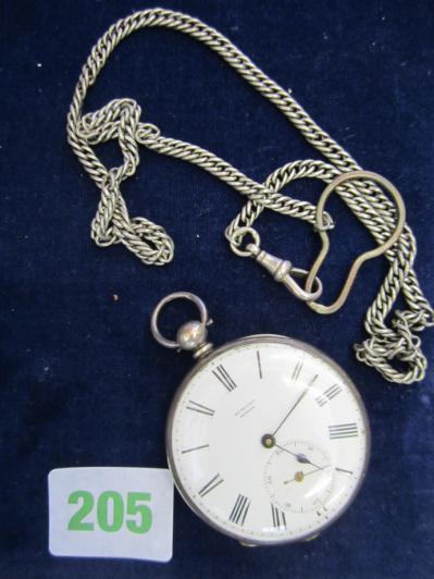 Pocket watch made by "Badollet" Geneva with watch chain