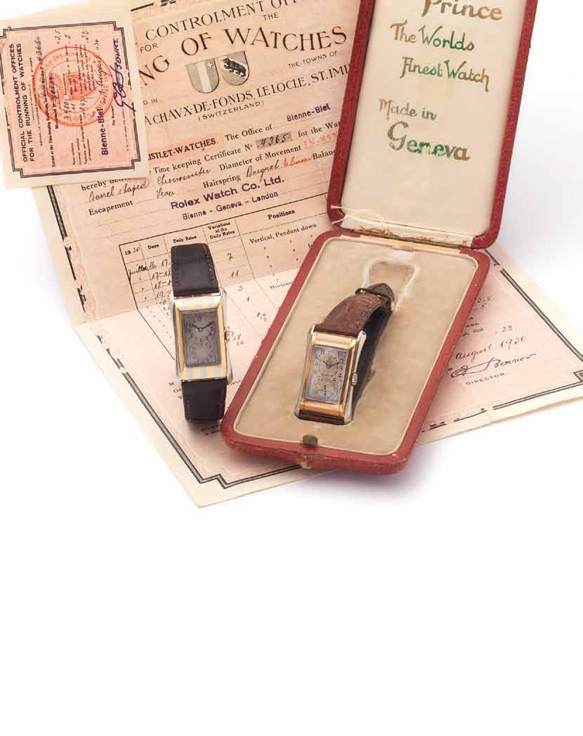 343 344 343 Rolex. A fine and rare two colour gold manual wind wristwatch Prince Tiger Stripe, Ref: 971, Case No.65390, Movement No.