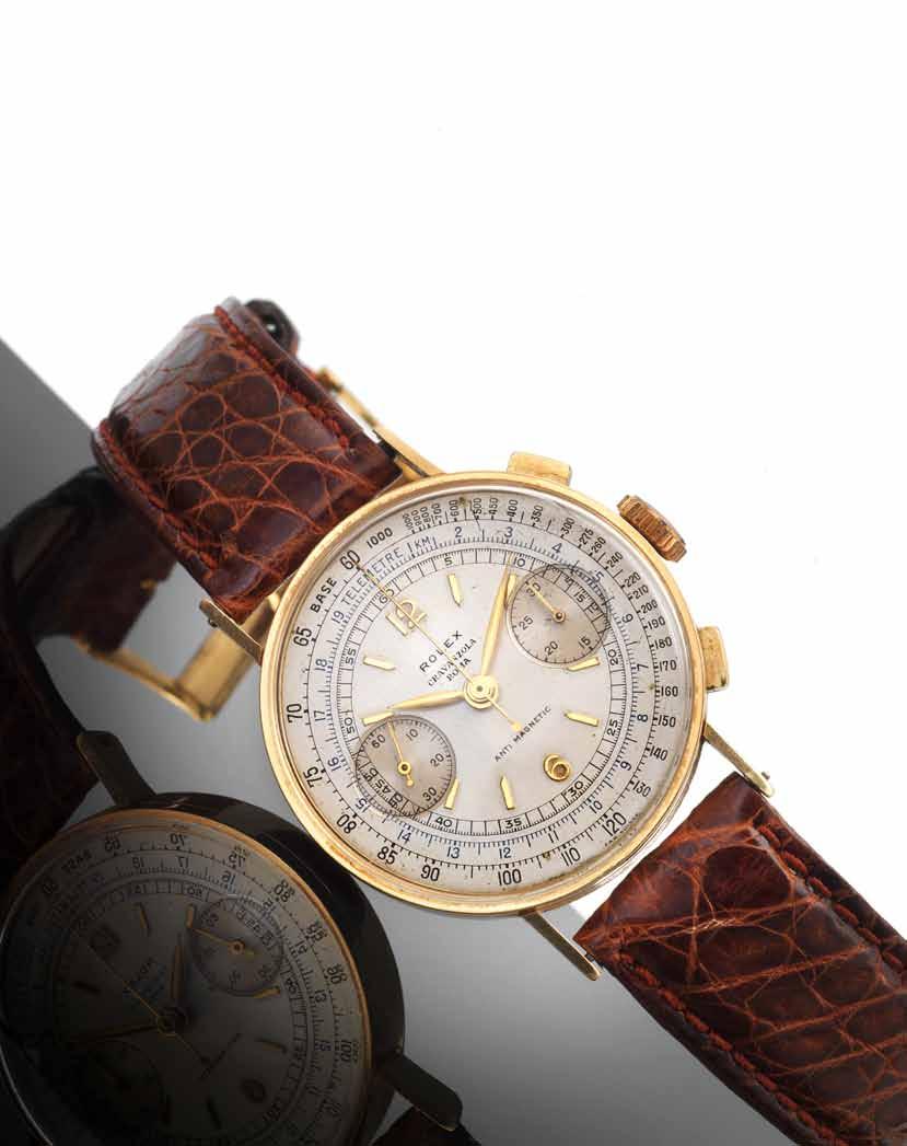 403 Rolex. A fine and rare 18ct gold chronograph wristwatch Ref:3371, Case No.