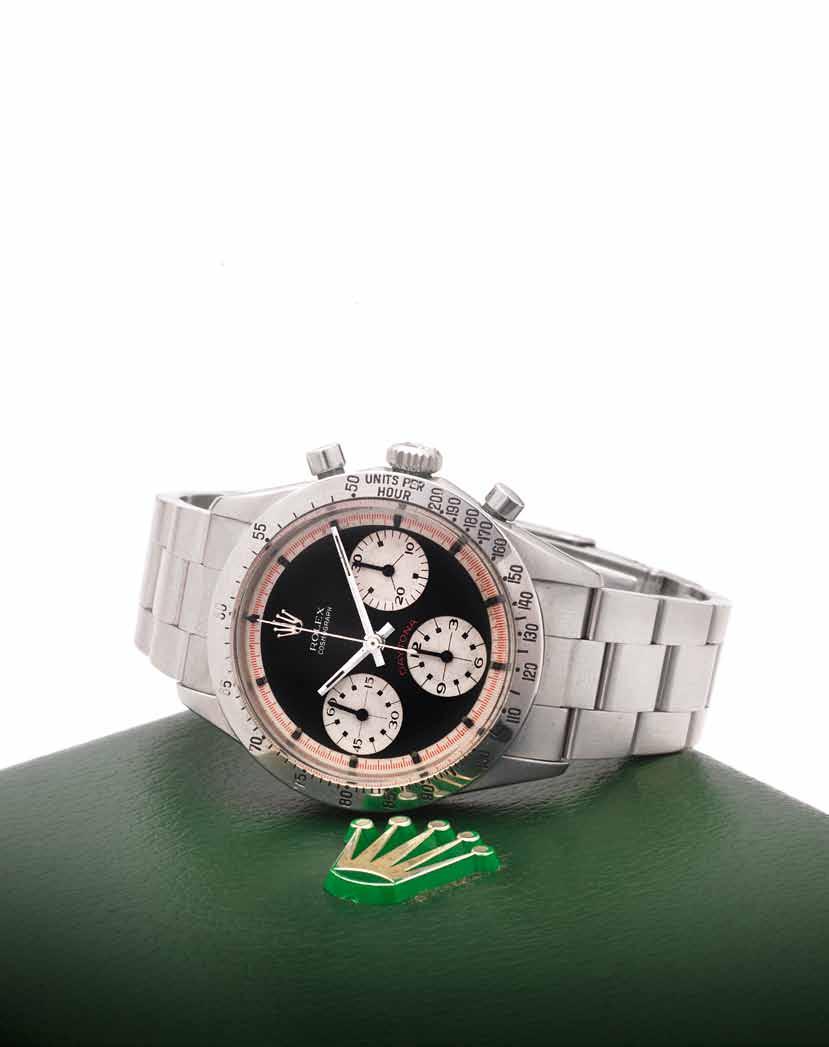 436 Rolex. A fine and rare stainless steel manual wind chronograph wristwatch with Rolex box Cosmograph Daytona Exotic dial, Ref:6239, Case No. 1958432, circa 1968 17-jewel Cal.