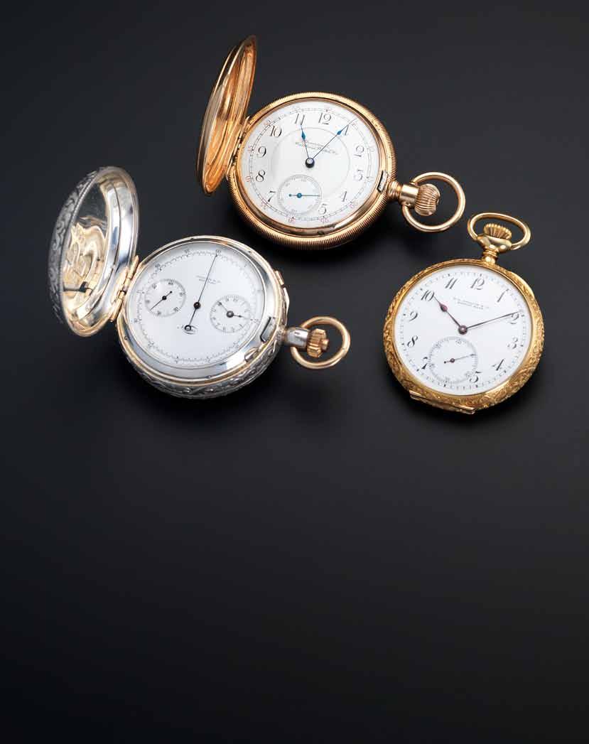 162 161 163 161 Tiffany. A split seconds chronograph pocket watch in later silver case No.