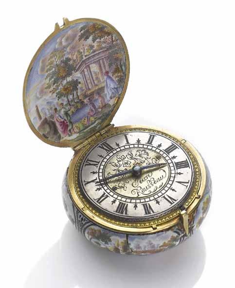 This watch is particularly rare as it still retains its front cover, as during the 18th century there was a strong demand for open face watches and many were replaced with rock crystal fronts.