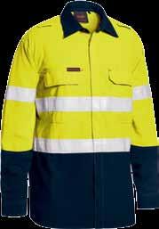 11 TENCATE TECASAFE PLUS 480 TAPED TWO TONE HI VIS LIGHTWEIGHT FR VENTED SHIRT BS8237T Sto-nor 9801 FR Reflective tape hoop pattern around body and sleeve Concealed