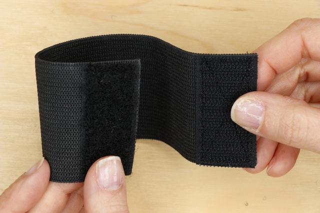 Remember to put the velcro on opposite sides of the elastic so that they meet when the wristband is closed.
