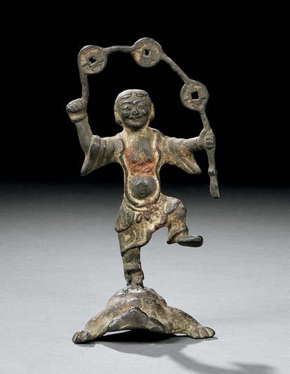 61 62 61 Bronze Circular Censer, China, late Ming dynasty, compressed S-shape with flaring neck, resting on a short