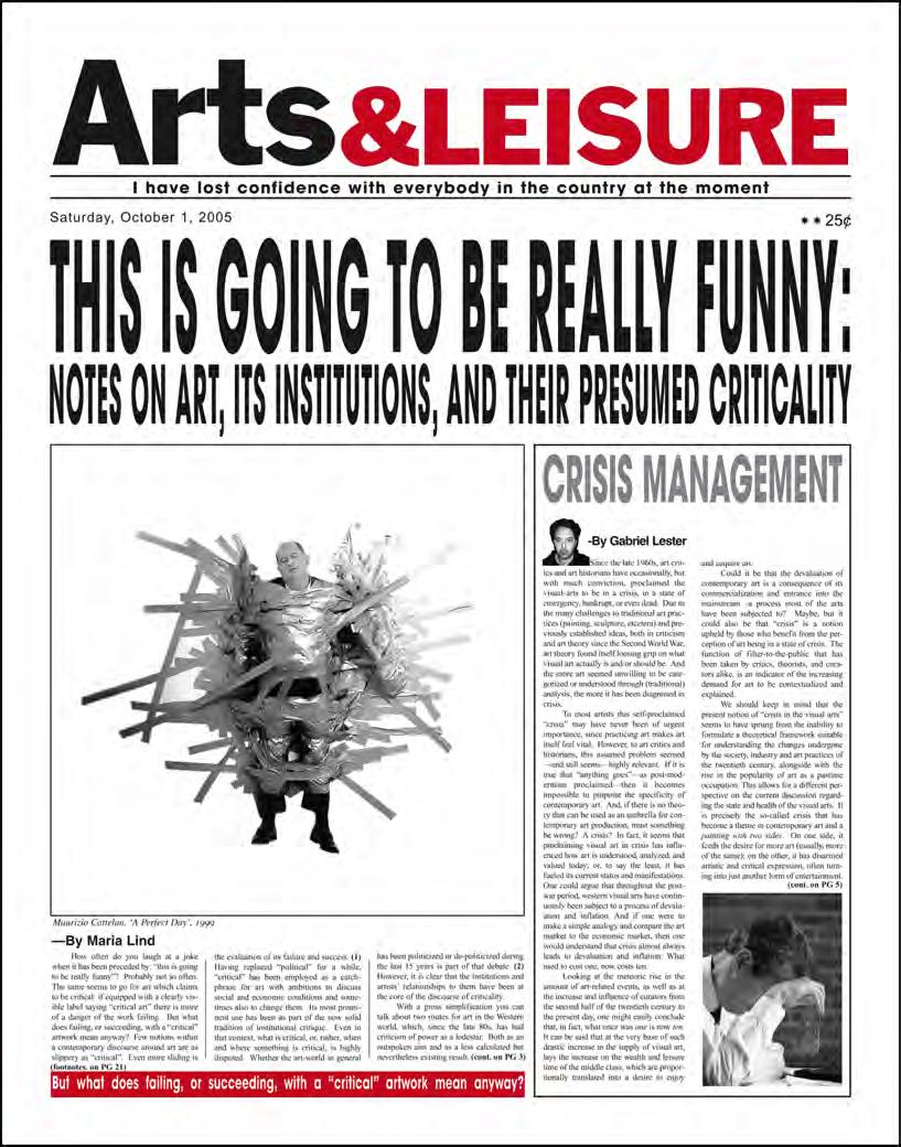 Arts&LEISURE Tabloid Newspaper 2005 edition: 2000 Co-published