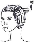 Take care not to cut chunks out of your hair, your aim is to add movement and interest.