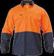 LIGHTWEIGHT HI VIS DRILL SHIRT 2 Tone Short Sleeve BS1340 2 chest pockets with button down flaps Left pocket with pen division Contrast coloured lower panel Durable, reinforced stitching 2 piece