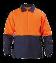 Shell w/ Bonded Fleece Inner 310gsm 100% Polyester Mesh Breathable Lining XS - 6XL Yellow/ Navy (TT01), Orange/ Navy (TT02) 55 HI VIS DRILL JACKET 2 Tone w/ Padded Lining BK6710 Cotton quilted lining