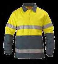 3M TAPED HI VIS DRILL JACKET 2 Tone w/ Padded Lining BK6710T 3M Reflective taped Hoop pattern around body Cotton
