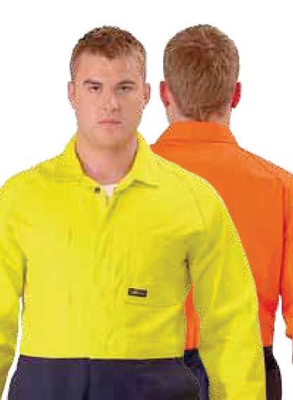 51 HI VIS REGULAR WEIGHT COVERALL BC6357 Metal press stud front and sleeve