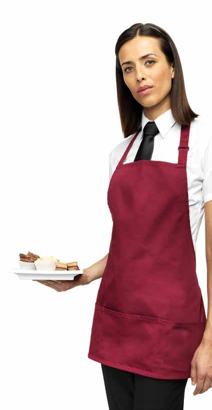 COFFEE HOUSE PERFECT BLENDS 1 2 in 1 apron 2 Fairtrade apron with CODE: PR159 pocket Three pocket short bib apron, self fabric neck with adjustable buckle. Width 60cm with a length of 62cm.