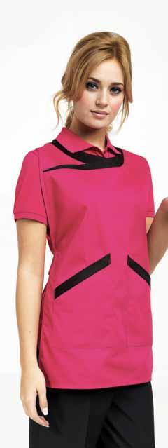 S to XL 1 2 2 Royal New ladies Spa tabard CODE: PR176 Ladies long length tabard with black panel detail, adjustable stud fastening side