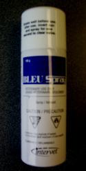ANIMAL CARE & HANDLING Bleu Spray Topical Wound Dressing An antiseptic and astringent spray powder for use as a topical dressing for minor wounds and abrasions. 185g aerosol $ 14.