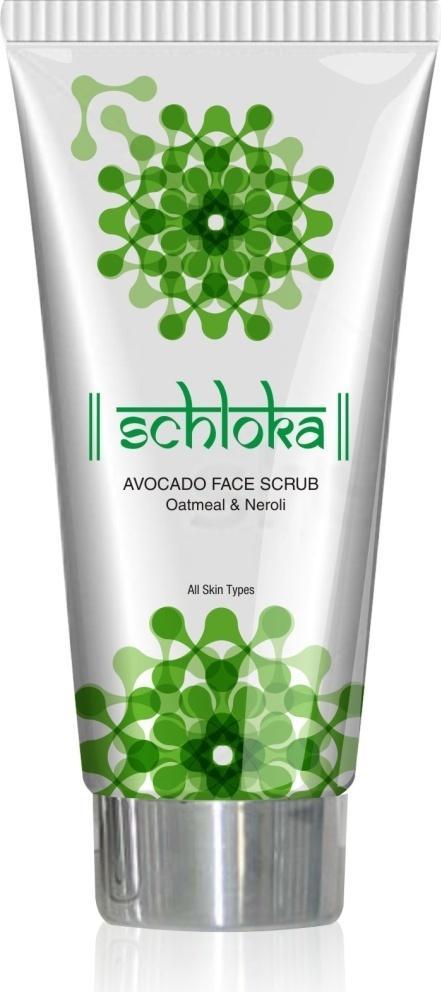 SCHLOKA AVOCADO FACE SCRUB WITH OATMEAL & NEROLI BENEFITS FEATURES Exfoliates deeply embedded dead cells Also effective in removing black heads, white heads etc