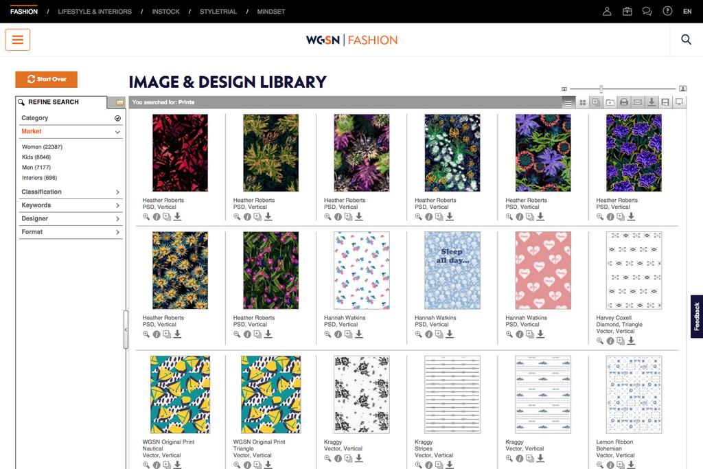 WGSN functionality allows you to rearrange images, colour code your folders, share and collaborate easily with colleagues and more!