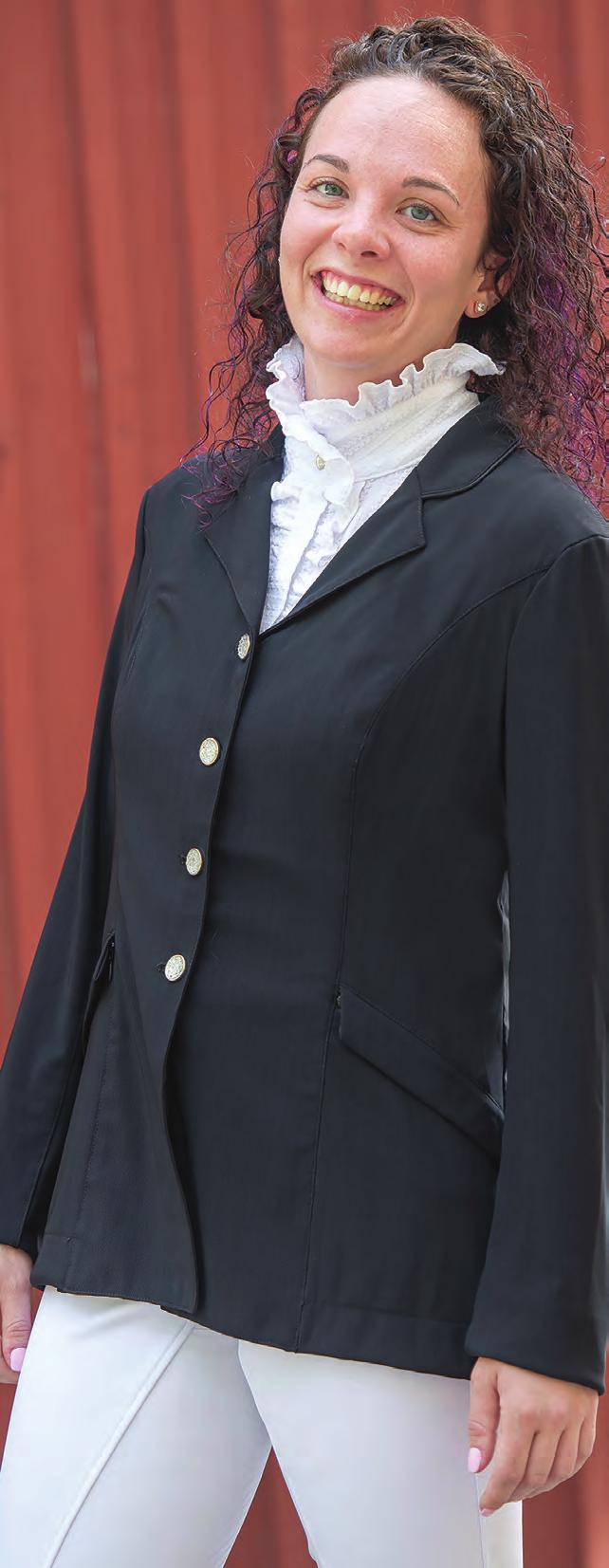 ZEPHYR SHOW COATS new! You ll stay cool, stylish, and professional in the coolest coat on the market. The black Dressage Zephyr is made from power mesh and features stunning black satin piping.